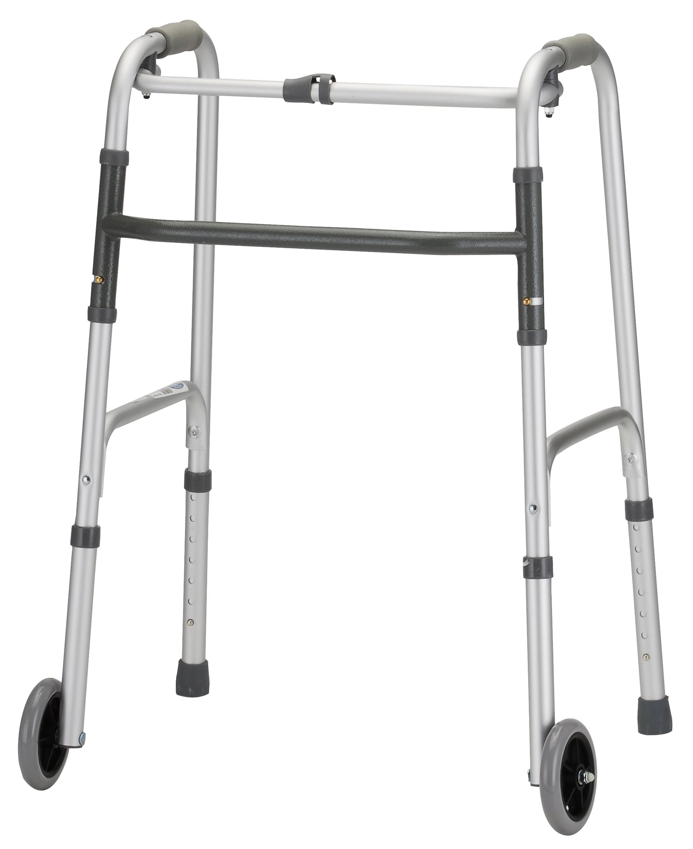 Folding Walkers - 5" Wheels - Standard Silver