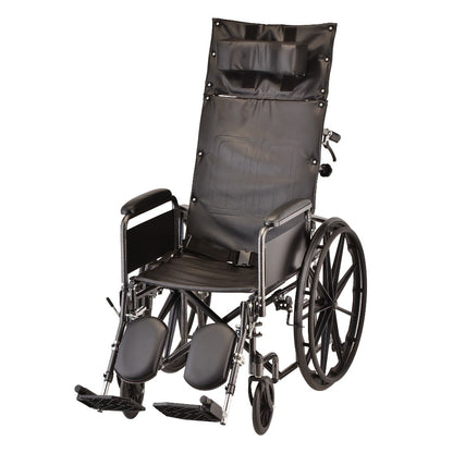 Recliner Wheelchair - 16" With Full Arms & Elevating Leg Rest