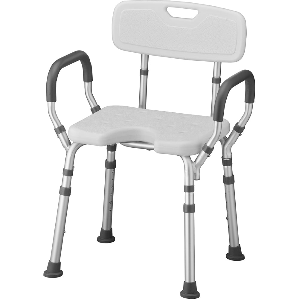 Deluxe Bath Seat With Arms & U-Shaped Hygienic Cutout